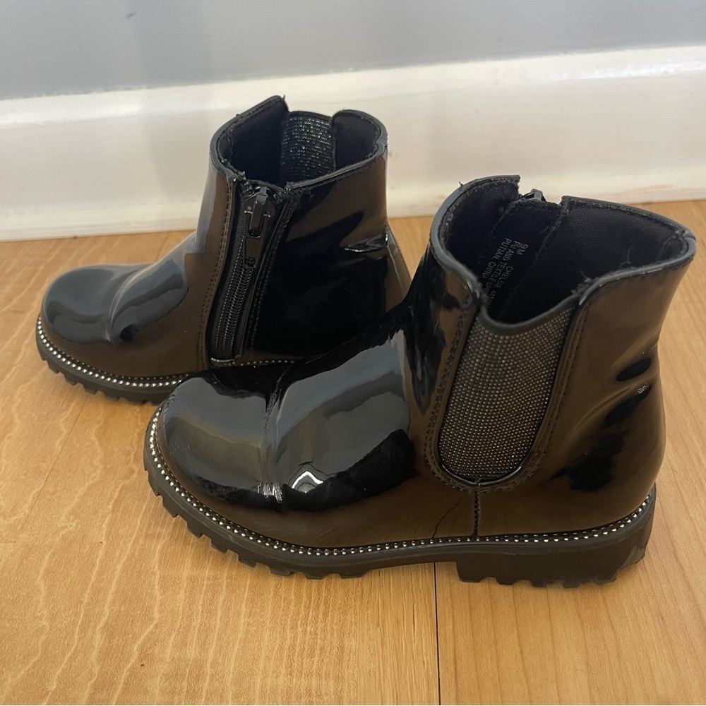 Mix No. 6 Chelsie Size 9M Ankle Booties Toddler Patent Leather Size Zip Boots - Picture 4 of 10